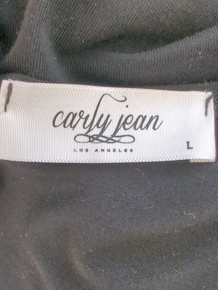 Carly Jean Los Angeles Black Modal Longline Side-Slit Duster Cardigan Large — image 3 of 8